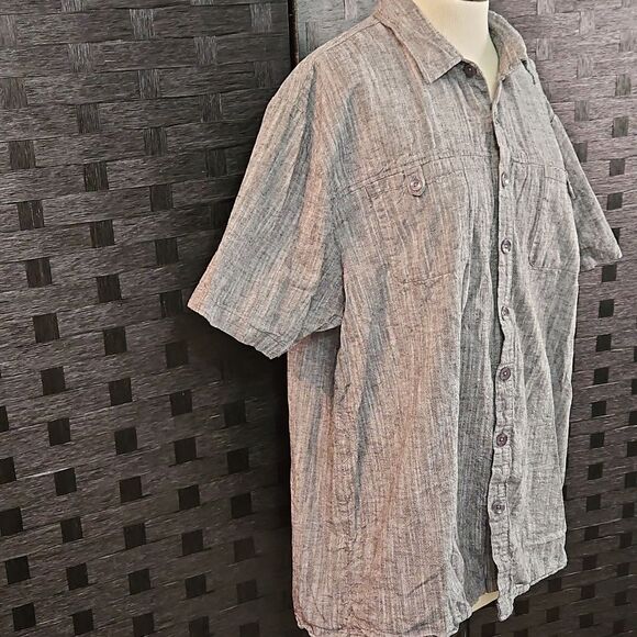 Men's Paulo Solari Gray Short Sleeve Linen Blend Shirt Size 3XL - Picture 5 of 11